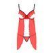 Прозорий пеньюар з відкритими грудьми CHERRY CHEMISE red S/M - Passion Exclusive, трусики