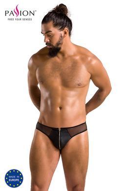 Чоловічі сліпи на блискавці Passion Slip Timmy S/M, чорні, екошкіра, сітка