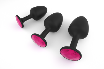 Анальная пробка Dorcel Geisha Plug Ruby L с шариком внутри, создает вибрации, макс. диаметр 4см, Черный