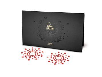 Пэстис из кристаллов Bijoux Indiscrets - Mimi Red, украшение на грудь, Красный