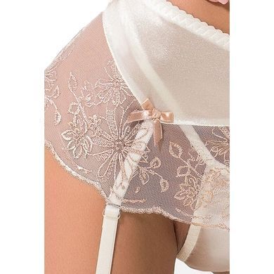(SALE) Комплект белья LOTUS SET cream XXL/XXXL - Passion Exclusive стринги, лиф, юбка-пояс для чулок, Бежевый