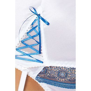 (SALE) Корсет з пажами ELENI CORSET white 4XL / 5XL - Passion, трусики, Білий