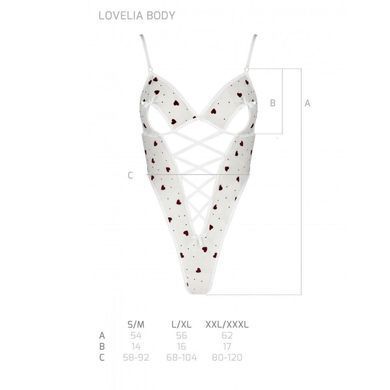 Еротичний боді з малюнком LOVELIA BODY white XXL/XXXL - Passion