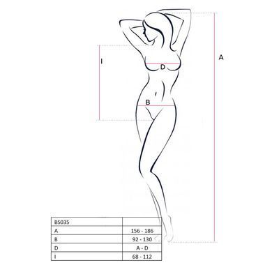 Бодистокинг Passion BS035 red, боди, имитация топа и трусиков, Красный