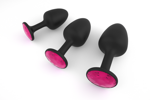 Анальна пробка Dorcel Geisha Plug Ruby L з кулькою всередині, створює вібрації, макс. діаметр 4 см, Черный