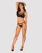 Эротический комплект под латекс со стрепами Obsessive Bagirela 2-pcs set S/M, черный, под леопард, б