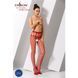 Еротичні колготки-бодістокінг Passion S021 red, в крупну сітку з високим паском, Червоний