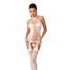 Бодистокинг Passion BS056 white, комбинезон, имитация чулок, Белый