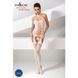 Бодистокинг Passion BS056 white, комбинезон, имитация чулок, Белый