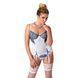 (SALE) Корсет з пажами ELENI CORSET white 4XL / 5XL - Passion, трусики, Білий