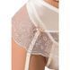 (SALE) Комплект белья LOTUS SET cream XXL/XXXL - Passion Exclusive стринги, лиф, юбка-пояс для чулок, Бежевый