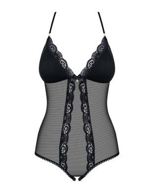 Сетчатое боди с открытыми ягодицами Obsessive 841-TED-1 teddy L/XL, черный