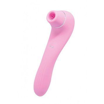Вакуумний стимулятор з вібрацією Wooomy Smoooch Pink Clitoral Suction & Vibration, 10х2 режимів, Рожевий