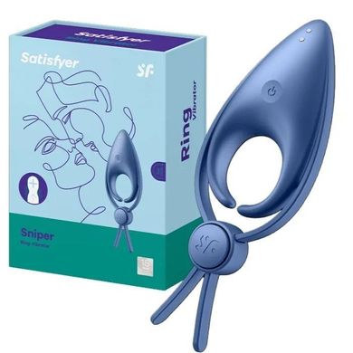 Ерекційне віброкільце ласо з регулюванням розміру Satisfyer Sniper Blue