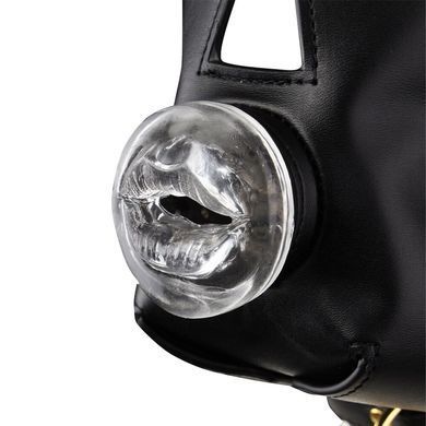 Маска-доспехи для орального секса с поводком LOCKINK SEVANDA Blowjob Head Muzzle with Leash