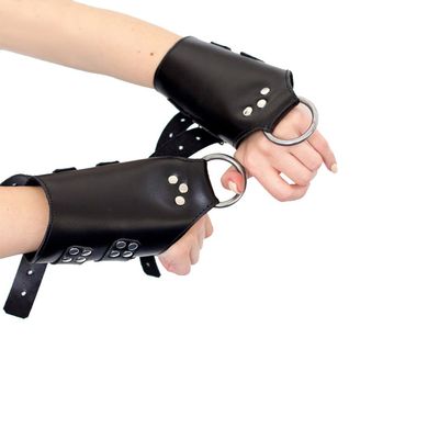 Манжеты для подвеса за руки Kinky Hand Cuffs For Suspension из натуральной кожи, цвет черный