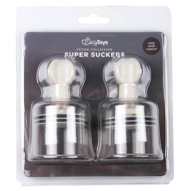 Вакуумні&nbsp;затискачі&nbsp;для&nbsp;сосків&nbsp;EasyToys&nbsp;2шт&nbsp;Large&nbsp;nipple&nbsp;suckers, Белый, Серый