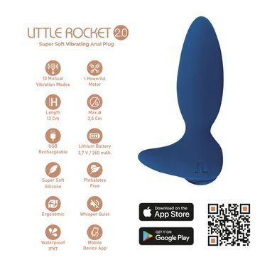 Анальная вибропробка Adrien Lastic Little Rocket 2.0+APP
