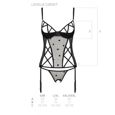 Корсет с подвязками + стринги LOVELIA CORSET black L/XL - Passion