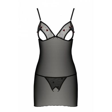 Сорочка з вирізами на грудях + стрінги LOVELIA CHEMISE black L/XL - Passion