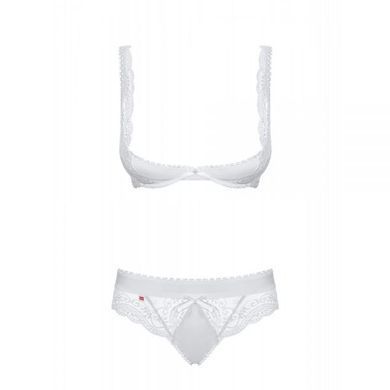Комплект відкриті груди Obsessive Miamor 2 pcs set white S / M