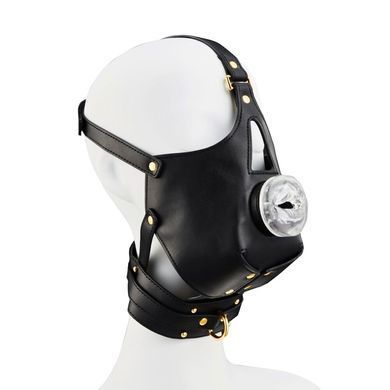 Маска-доспехи для орального секса с поводком LOCKINK SEVANDA Blowjob Head Muzzle with Leash