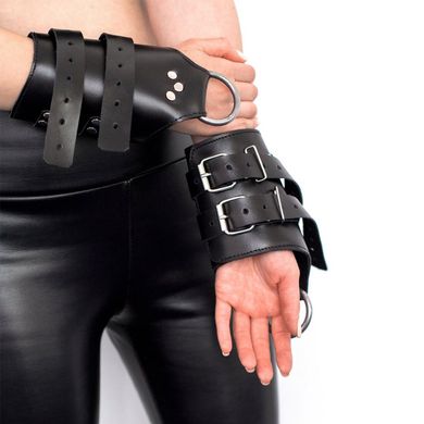 Манжети для підвісу за руки Kinky Hand Cuffs For Suspension з натуральної шкіри, колір чорний