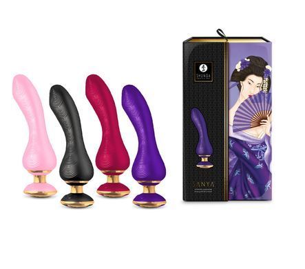 Вибратор для точки G Shunga Sanya Raspberry, гибкий ствол, Малиновый