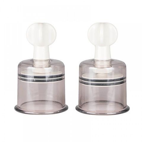 Вакуумні&nbsp;затискачі&nbsp;для&nbsp;сосків&nbsp;EasyToys&nbsp;2шт&nbsp;Large&nbsp;nipple&nbsp;suckers, Белый, Серый