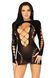 Leg Avenue Long sleeve cut out mini dress Black O/S