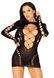 Leg Avenue Long sleeve cut out mini dress Black O/S