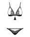 Комплект Obsessive Romanesa (Бюстгальтер і стрінги) Black L \ XL