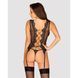 Комплект Obsessive Meshlove корсет та стрінги L/XL