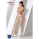 Эротические колготки-бодистокинг Passion S021 white, в крупную сетку с высоким пояском, Белый