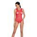 Бодистокинг с доступом Passion BS086 red, вертикальная сетка, вырез на спинке