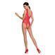 Бодистокинг с доступом Passion BS086 red, вертикальная сетка, вырез на спинке
