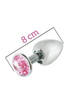Анальна пробка MAI METAL PLUG WITH STONE, M SILVER