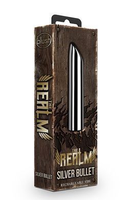 Вибропуля The Realm Rechargeable Bullet, серебрянная, 10 х 2 см
