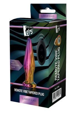 Анальная пробка с вибрацией конусная стеклянная Dream Toys GLAMOUR GLASS