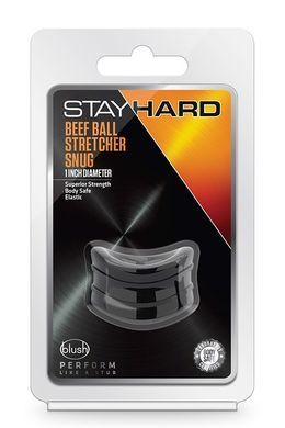 Ерекційна насадка Blush Stay Hard Beef Ball Stretcher Snug чорна, 3.8 см