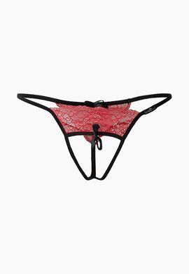 Трусики с разрезом красно-черные XS/S, 40-42