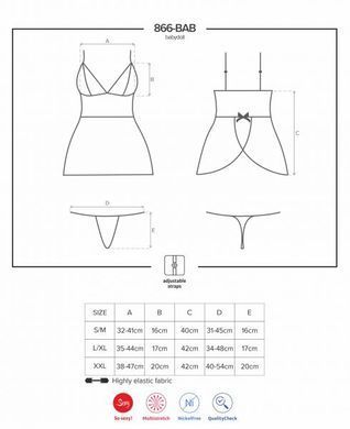 Бебидолл Obsessive 866-BAB-1 babydoll & thong L/XL