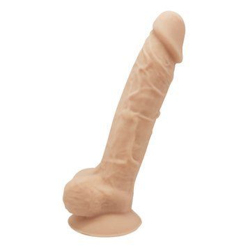 Фаллоимитатор SilexD Tomas Flesh (MODEL 1 size 9in), двухслойный, силикон+Silexpan, диаметр 4,9см, Телесный