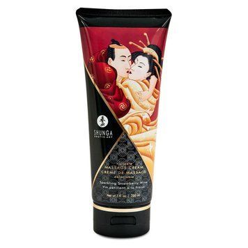 Съедобный массажный крем Shunga Kissable Massage Cream &ndash; Sparkling Strawberry Wine (200 мл)