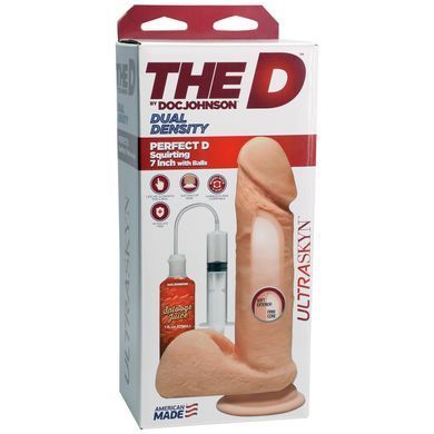 Фалоімітатор, що кінчає, Doc Johnson The D ULTRASKYN Perfect D Squirting &ndash; 7 Inch, діаметр 4,3 см