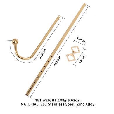 Анальный крюк LOCKINK Golden Adjustable Anal Hook Set