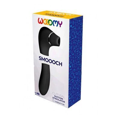 Вакуумний стимулятор з вібрацією Wooomy Smoooch Black Clitoral Suction & Vibration, Черный