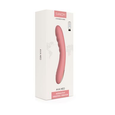 Смарт-вибратор с пульсацией Svakom Ava Neo Peach Pink, 15 режимов работы, водонепроницаемый