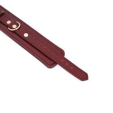 Кожаные наручники Liebe Seele Wine Red Wrist Cuffs, съемная цепочка-крепеж