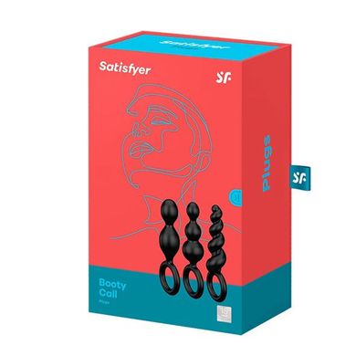 Набір анальних іграшок Satisfyer Plug black (set of 3) — Booty Call, макс. діаметр 3 см, Черный